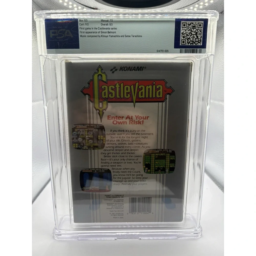 Castlevania‎ NES Nintendo PSA 8.5 CIB Rev-A Round SOQ 1987 Konami Vintage